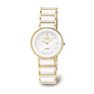 Boccia White Ceramic Titanium Watch with Gold plating - 3209-02